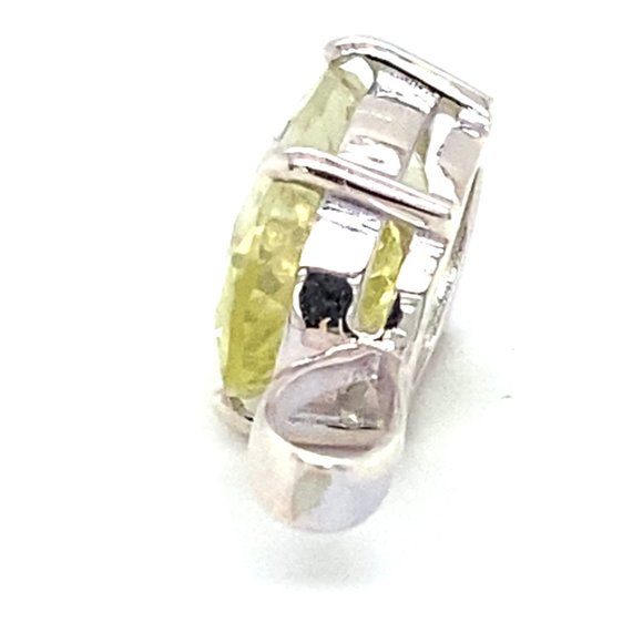 Lemon Quartz 4.20ct Platinum Finish Silver Pendant - Picture 5 of 6